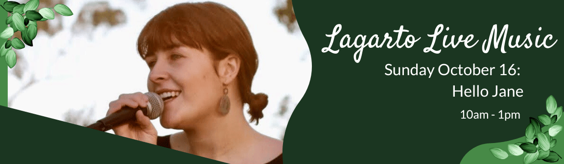 Enjoy live music at Cafe Lagarto with Hello Jane.